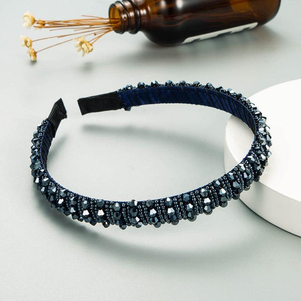 Hair Hoop Hand-Woven Beaded Headband Female Baroque Sponge Hair Bundle Korean Face Wash Hair Accessories
