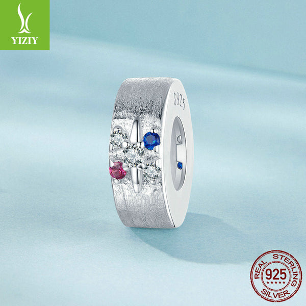 Yinziyun Original Starry Silicone Positioning DIY Bracelet with Separated Beads, niche s925 Silver Brushing Effect Bracelet Beads