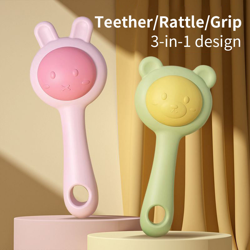 Baby Ringing Bell Toy Can Bite Water Boiled Small Sand Hammer Hand Ringing Bell Sand Hammer