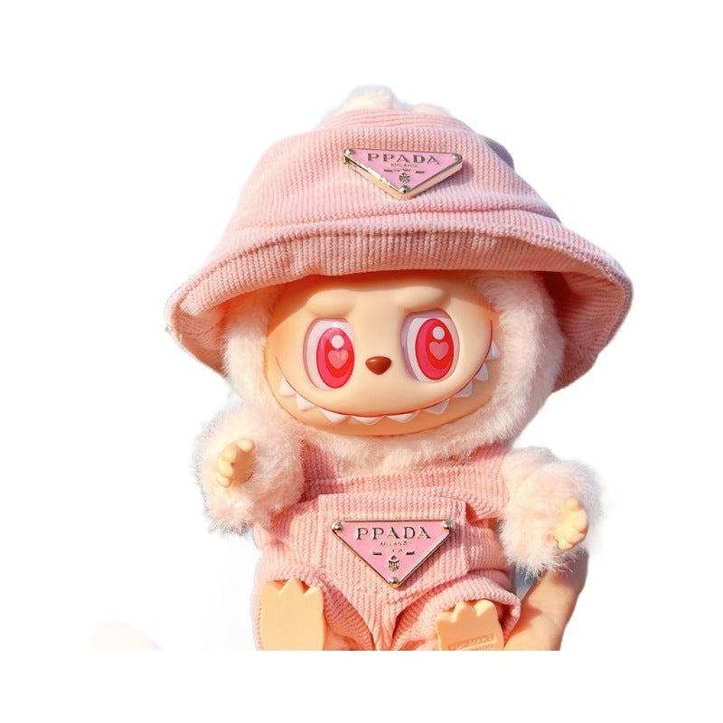 [Clothes Only]  corduroy For Labubu Doll Clothing Set Hat 17cm Clothes Shoes Doll DIY Accessories Training Sitting Party Games Toys Gifts