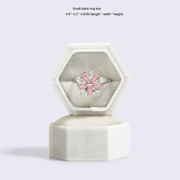 Hexagonal jewelry box, high-end Korean velvet ring earring box, jewelry box, jewelry packaging box