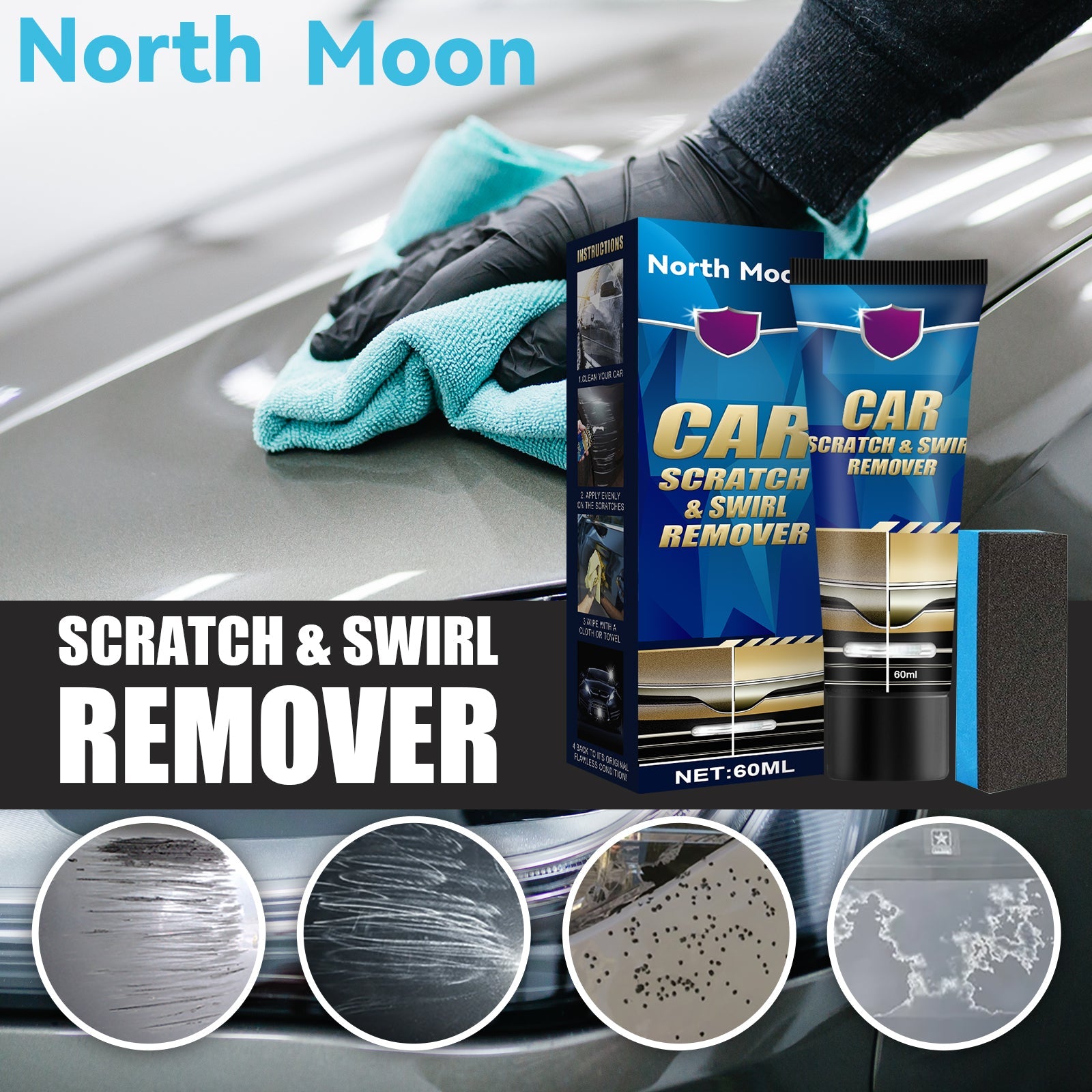 Car Scratch Repair Cream, Car Maintenance Refurbishment Paint Scratches Scratches Polishing Paint Repair Paste