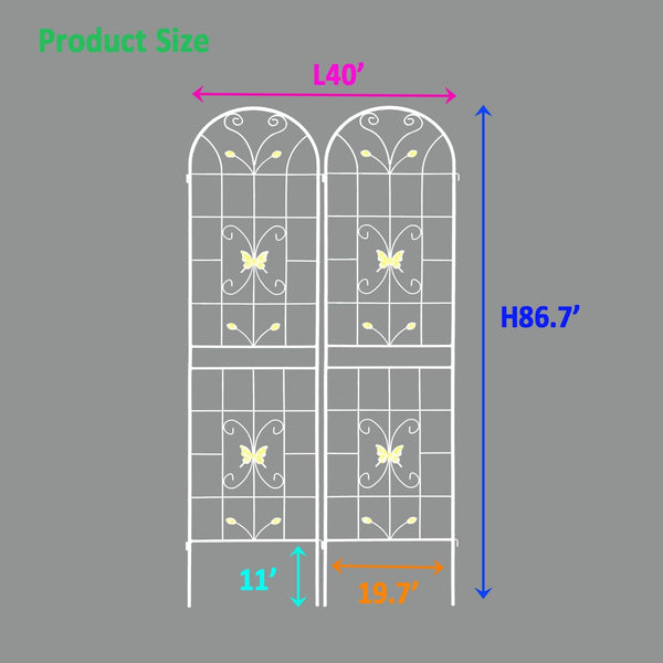 2 Pack Metal Garden Trellis 86.7