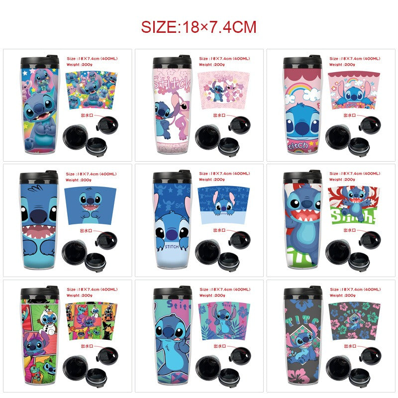 Stitch Stitch animation peripheral double-layer insulated plastic cup two-dimensional cartoon tea cup cold water kettle water cup