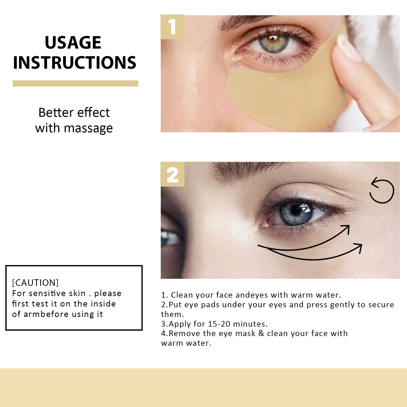 Retinol Eye Mask, Lightening And Lifting Fine Lines Around Eyes Repair Dark Circles And Eye Bags Moisturizing Eye Mask