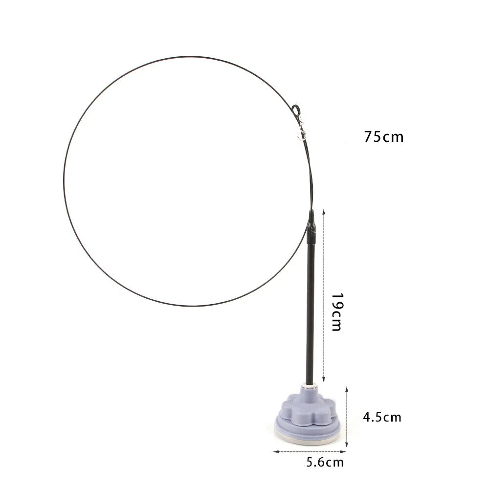 Suction cup cat toy stick that can be attached and held with steel wire multi head interchangeable cat toy and pet supplies