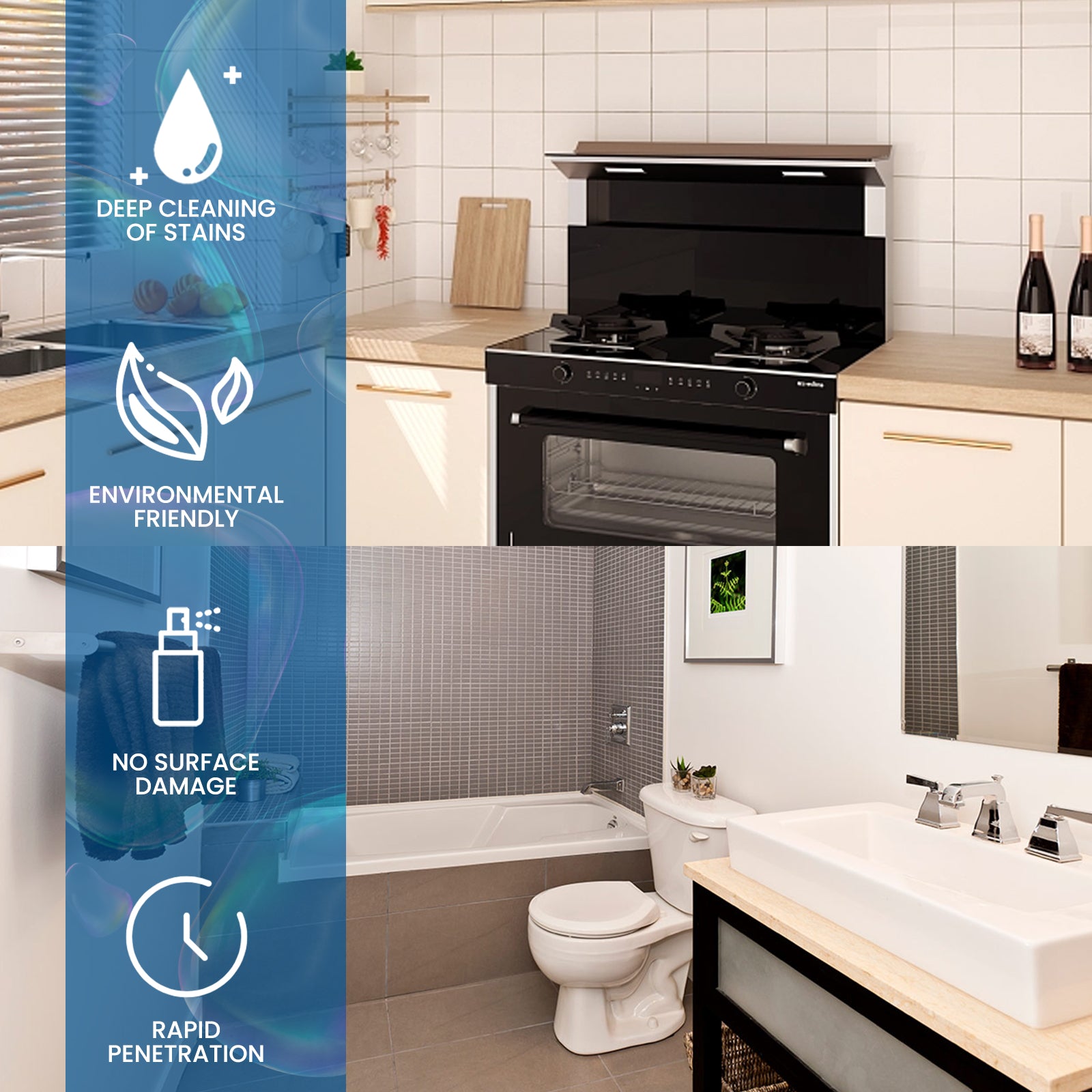 Multi-Purpose Household Foam Cleaner Set, Kitchen Stove Tile Heavy Grease Cleaning