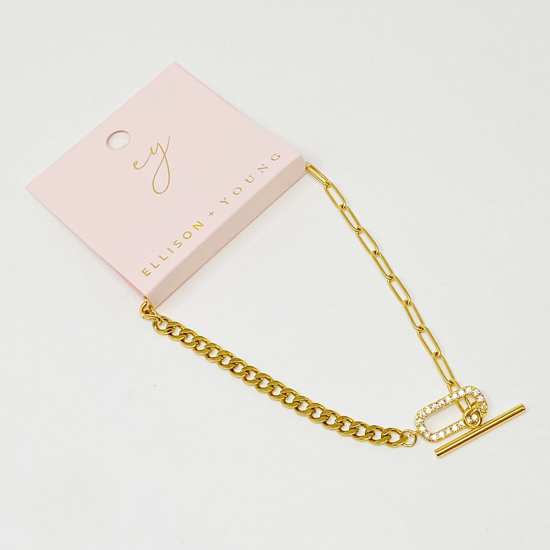 Mixed Chain Glam Toggle Anklet