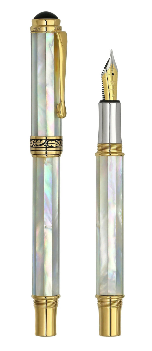 Maestro® 18K Gold Plated Fountain Pen (Medium Nib) - Oceanic White Mother of Pearl - Gifts for You 'n Me