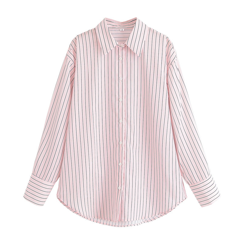 Long-Sleeved Fashion Loose Casual Design Sense Shirt Top