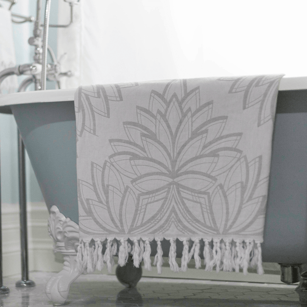 Turkish Towel | Single Set | Grey + White