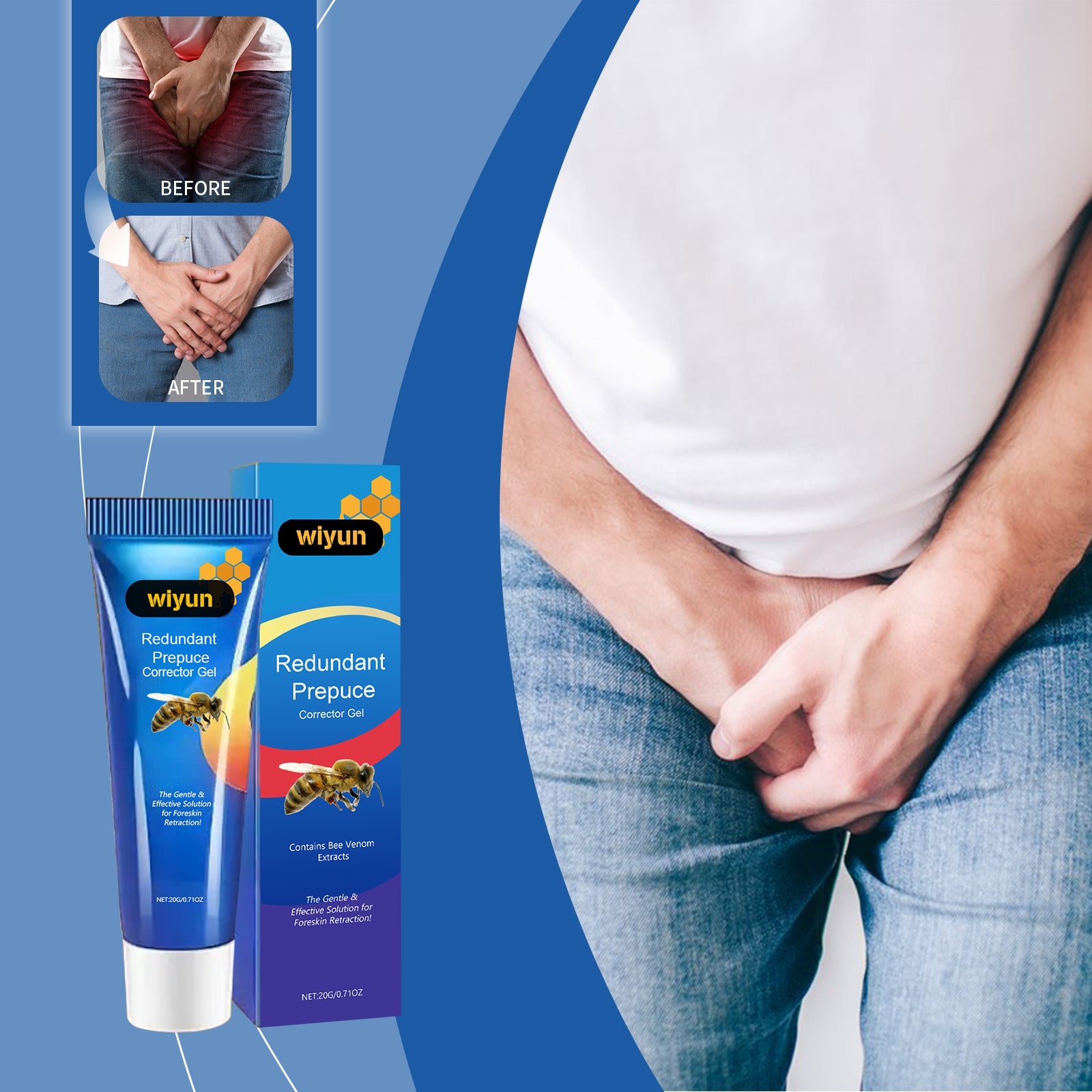 Male Care Gel Relieves Discomfort Refreshing Moisturizing Repair Cleaning Massage Treatment Gel For Adults
