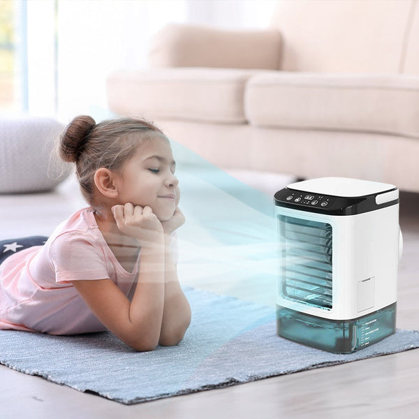 3-speed Portable Mini Air Cooler (900ML Tank) - Fan & Humidifier. For bedroom/office.