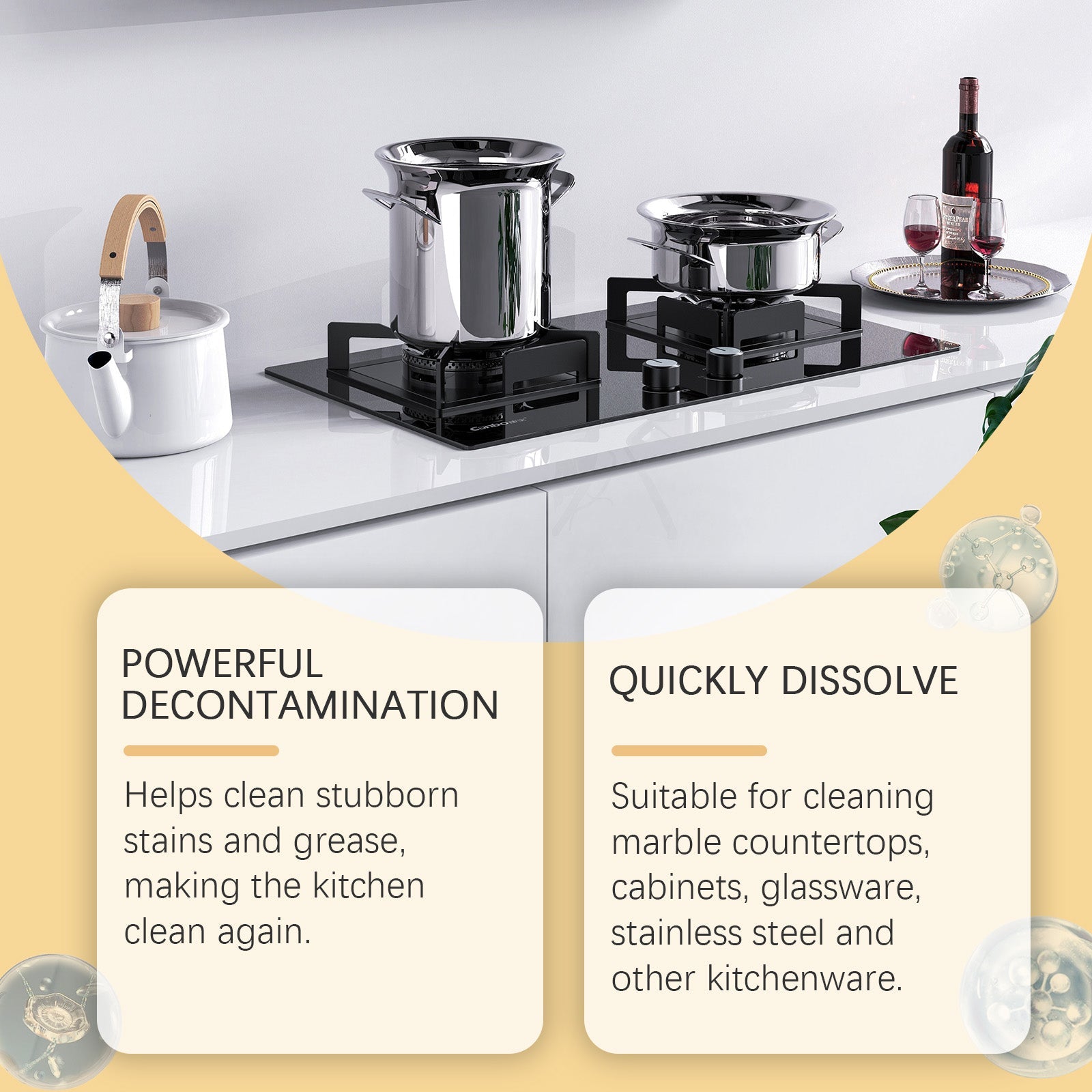 Kitchen Grease Cleaner Kitchen Cookware Cooktop Range Hood Oil And Stain Remover