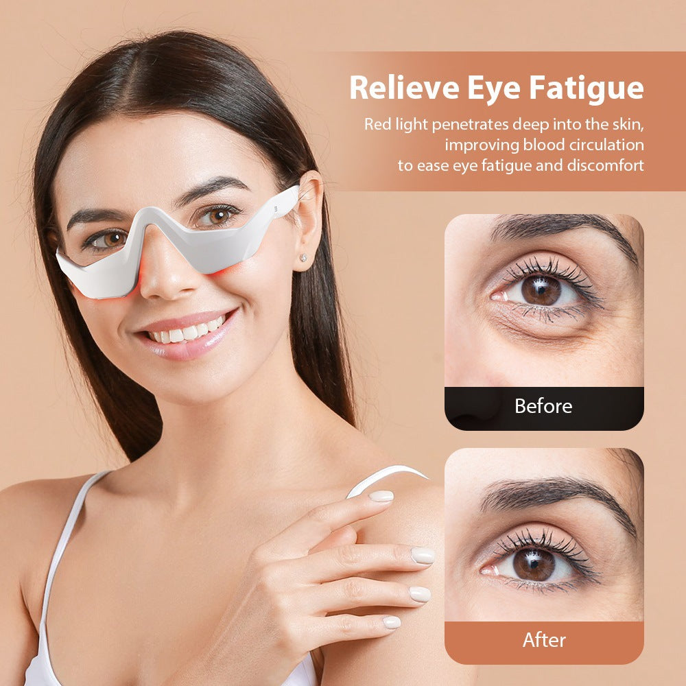 Microcurrent Massaging Eye Beauty Device with EMS and Red Light for Eye Massage and Dark Circle Reduction