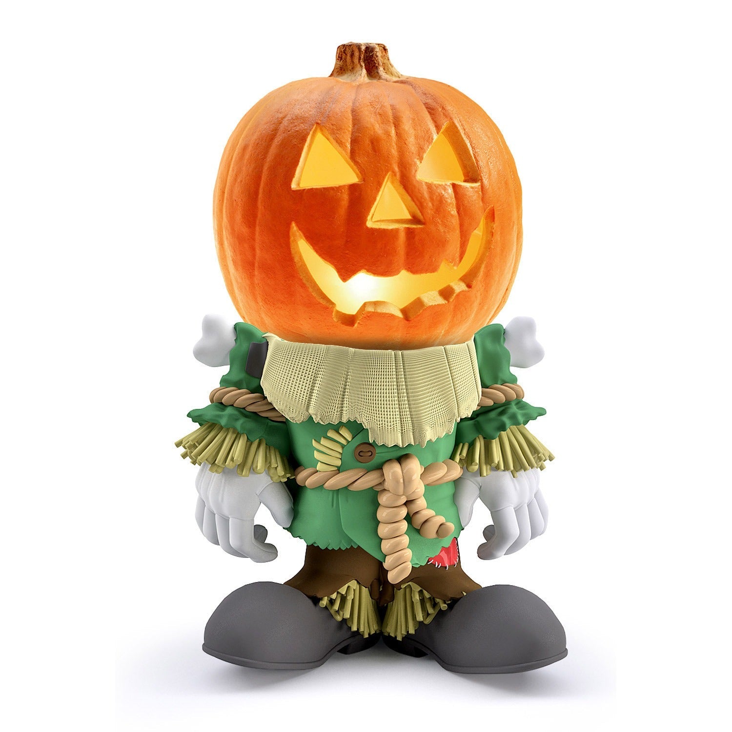Halloween gift pumpkin knight garden ornaments decorative luminous small pumpkin head resin ornaments