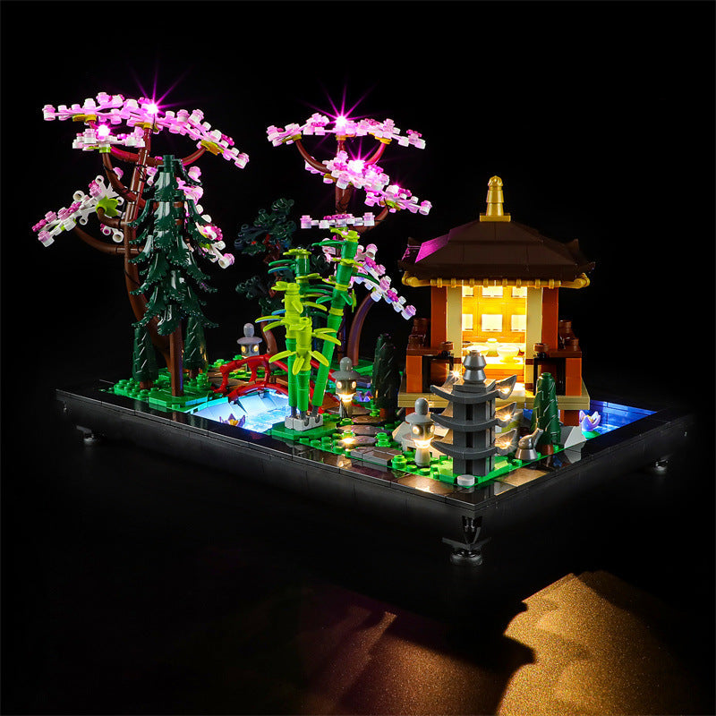 YEABRICKS is compatible with LEGO 10315 Peaceful Garden building blocks, LED lighting, creative accessories, and assembled lighting