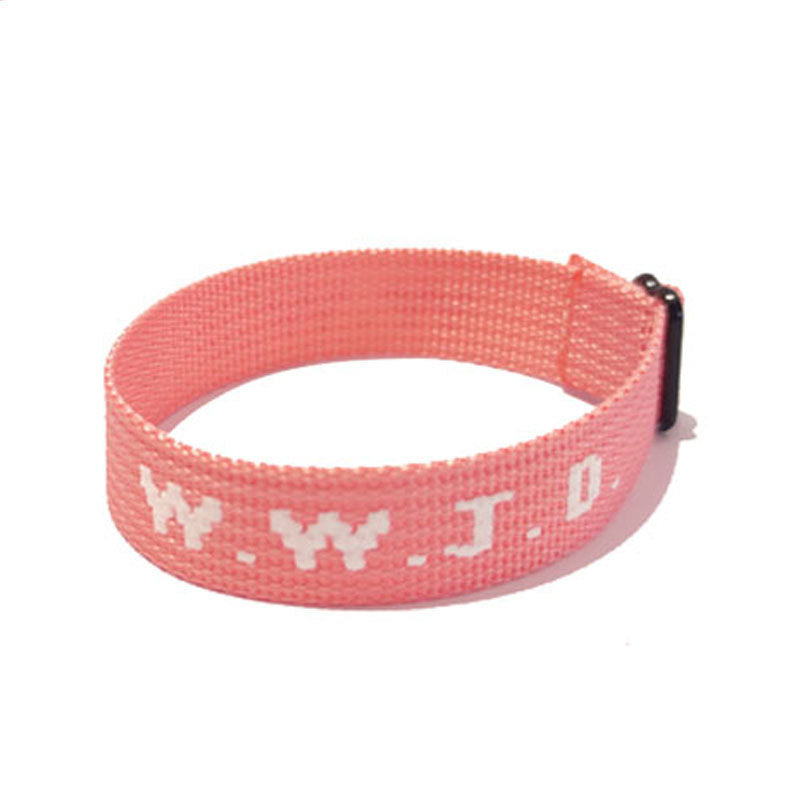 Alphabet Jacquard Printed Wrist Strap Bracelet Strap Unisex WWJD Bracelet Adjustable Bracelet