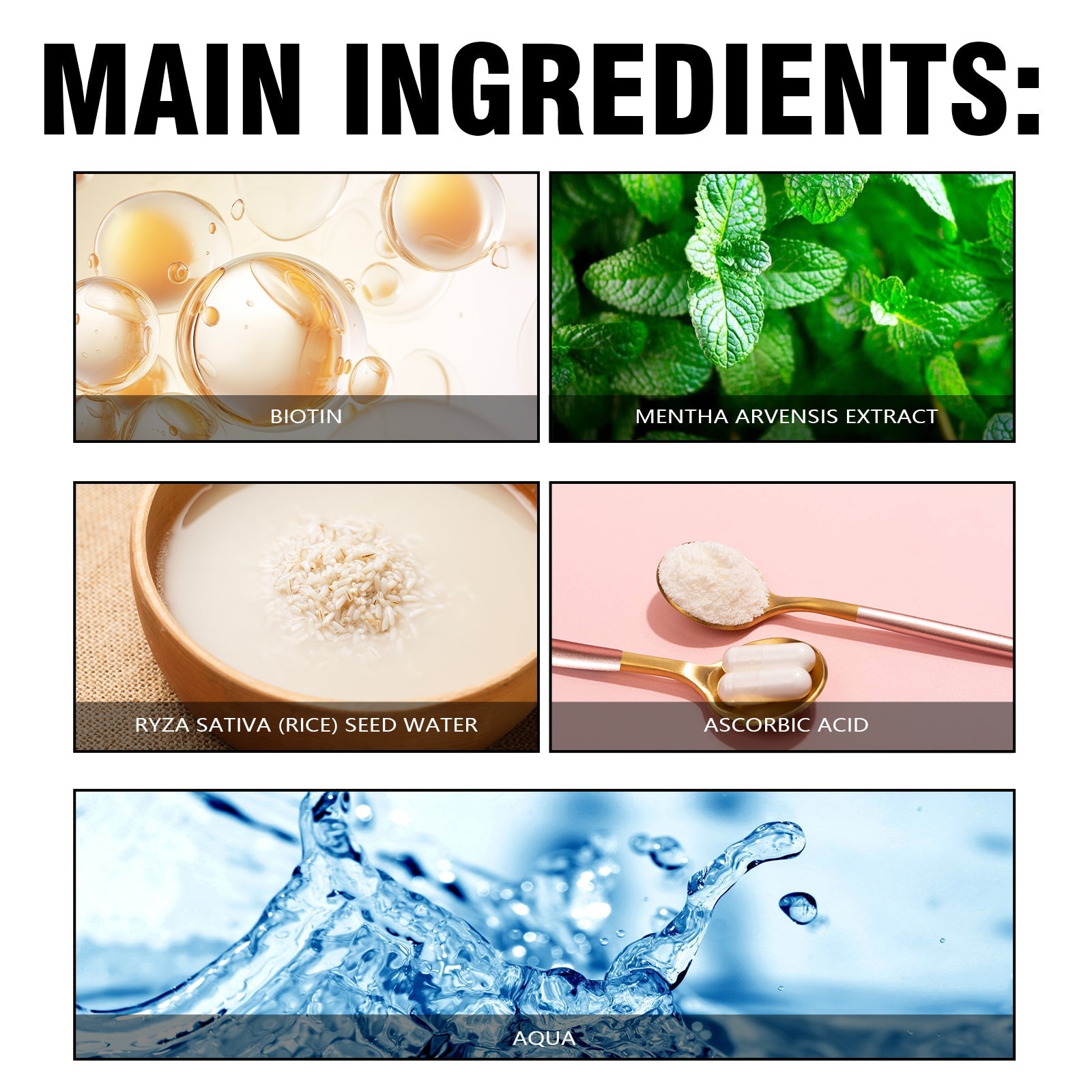 Biotin Peppermint Rice Water Hair Spray, Repair Dry Hair Soft Hair Thick Hair Flexible And Nourishing Hair