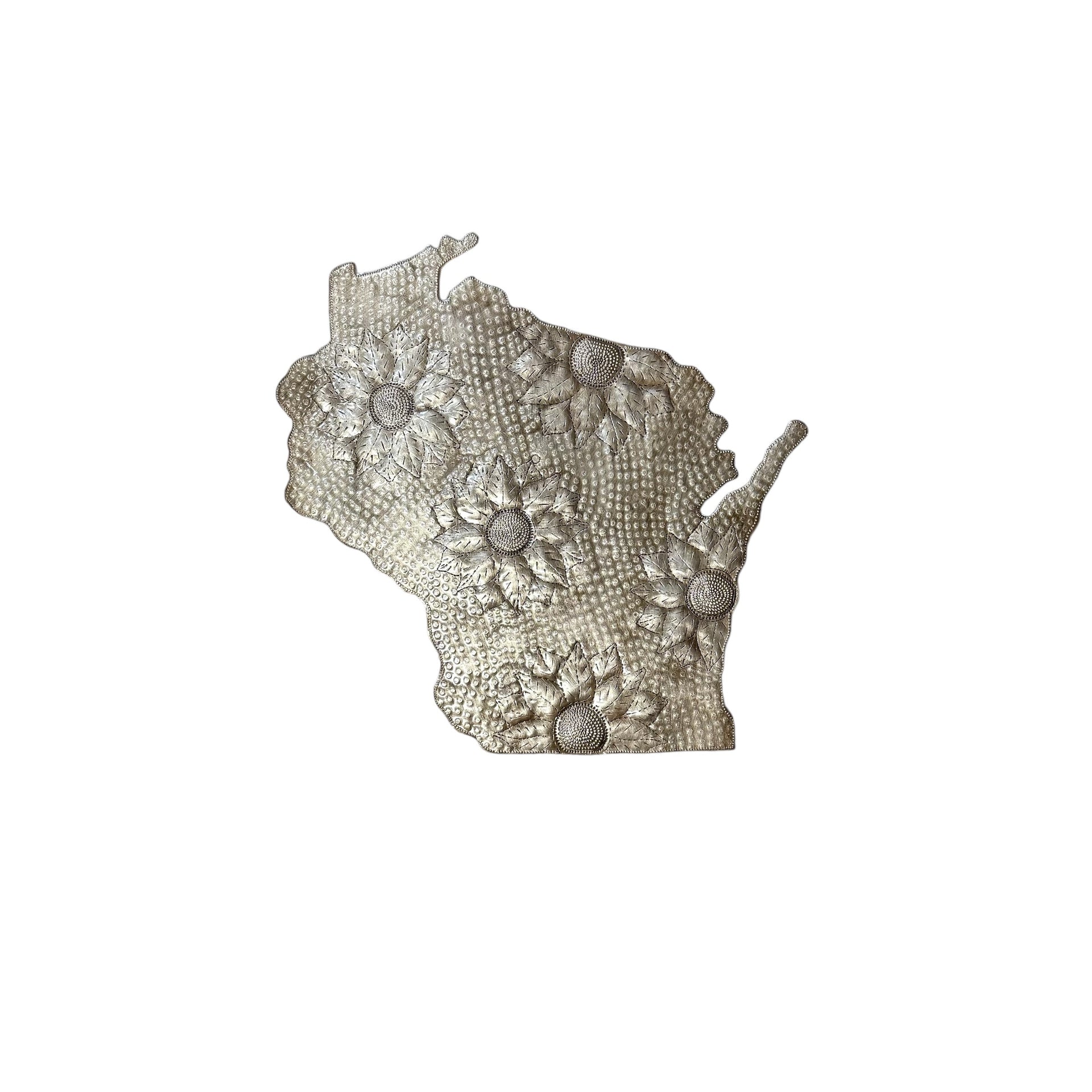 Medium Wisconsin Floral Metal Art