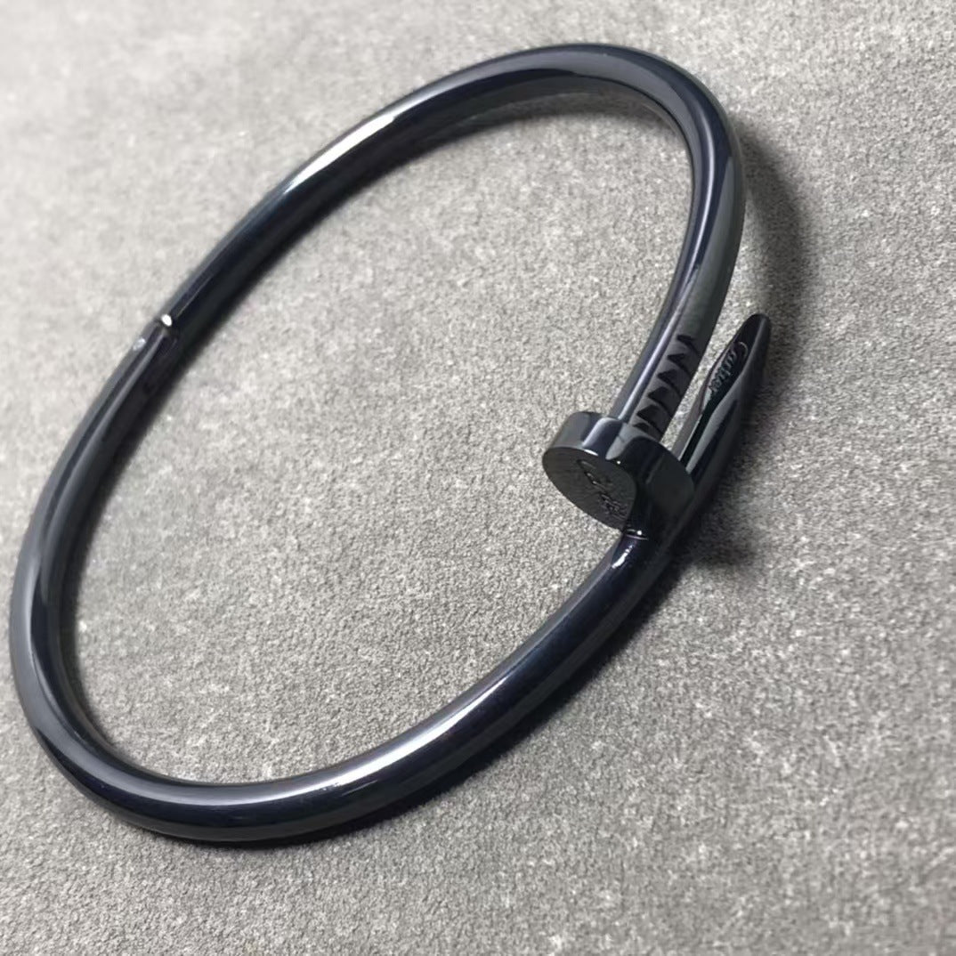 Precision Thick Plating Head and Tail Diamond Fashion Three-Circle Full Diamond Couple Bracelet