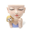 Creative resin succulent potted plant decoration for girl's puppy flower pot - 12.5*11*14cm