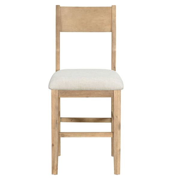 TOPMAX farmhouse countertop height 5-piece dining table set with 1 rectangular dining table and 4 brown dining chairs