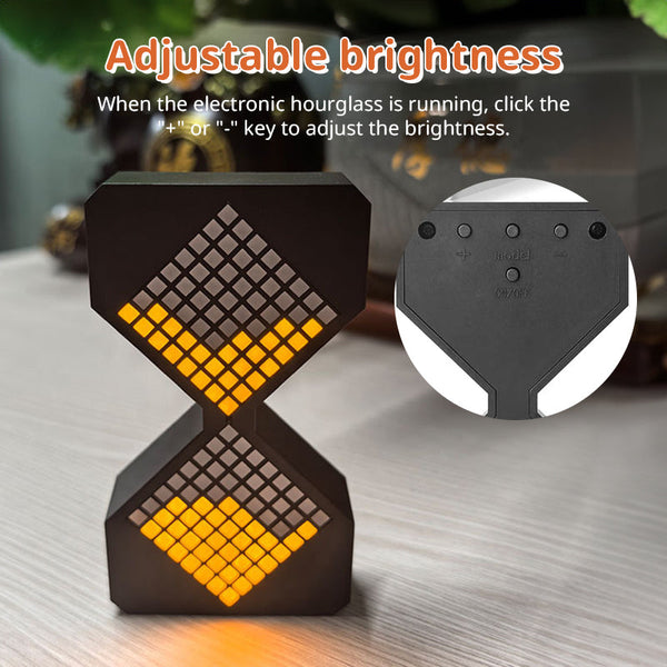 Cyber-style LED electronic sand timer: gravity-sensing, 1-30min countdown, tech decompression toy