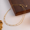 Double layered tassel necklace French fashion niche collarbone chain light luxury niche design necklace