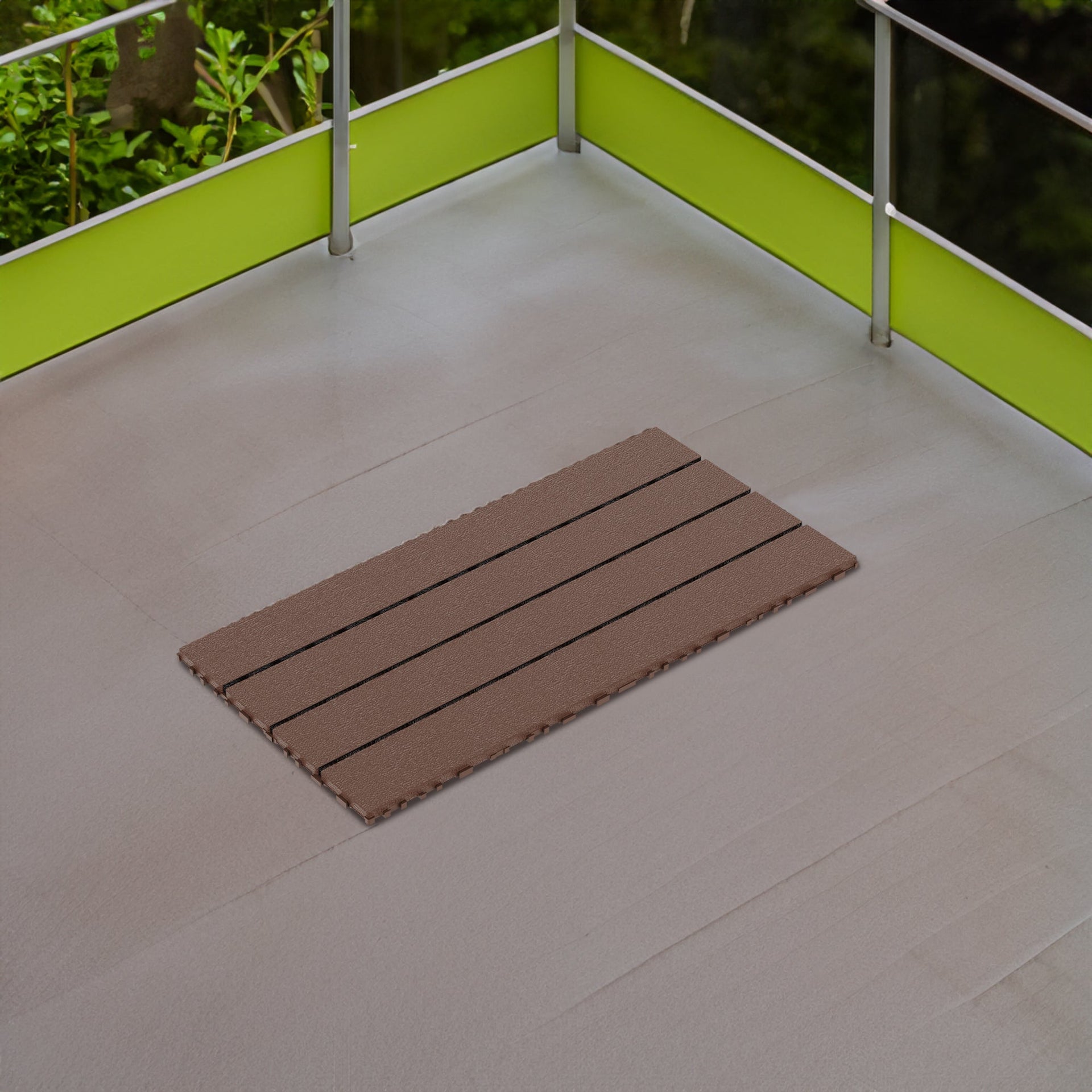 2FT terrace tiles, DIY module interlocking terrace tiles, quick installation of courtyard tiles, 24 pieces in red brown color