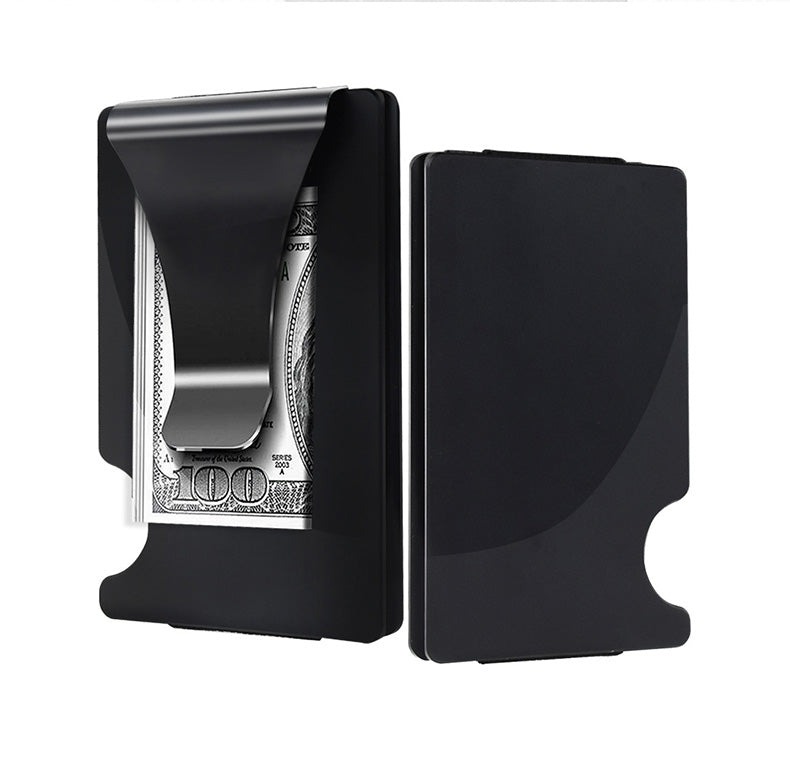 Men Card Holder Slim Carbon Fiber Credit Card Holder Metal Wallet Anti Scan Function Hold Card Coins Cash