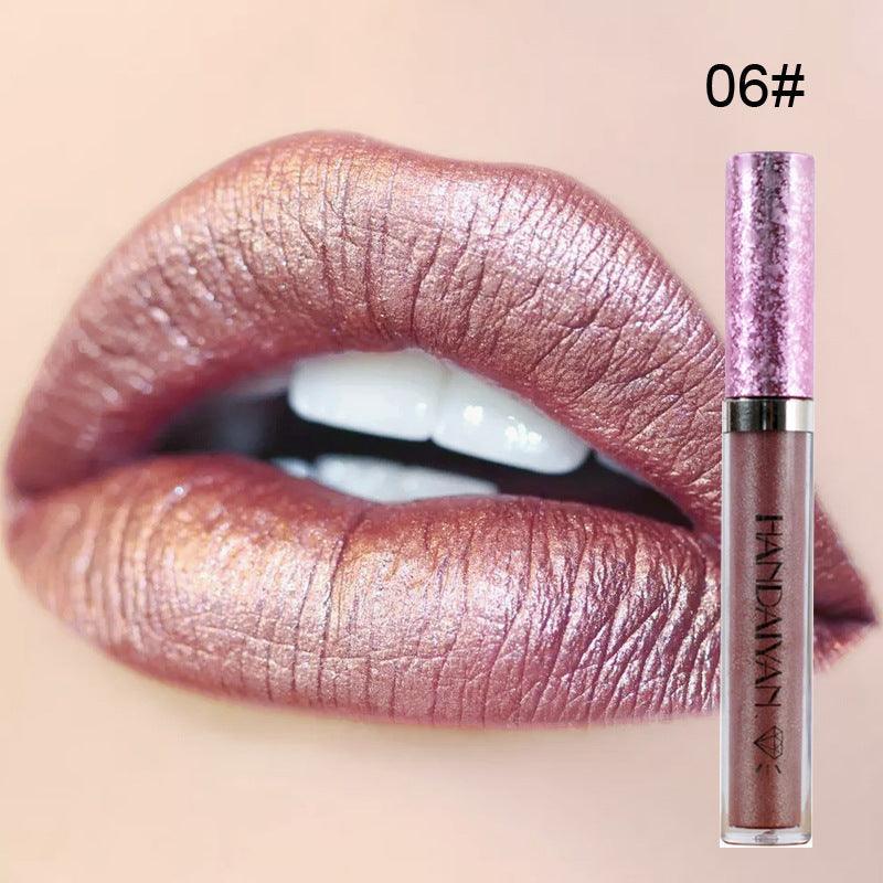 handaiyan Diamond Pearl Lip Gloss Non-Stick Cup Mermaid Lip Gloss Lipstick