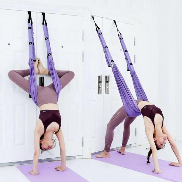 Adjustable Aerial Yoga Strap Elastic Stretch Door Hanging Yoga Belts Hammock Swing Aerial Yoga Rope Fitness Device For Women