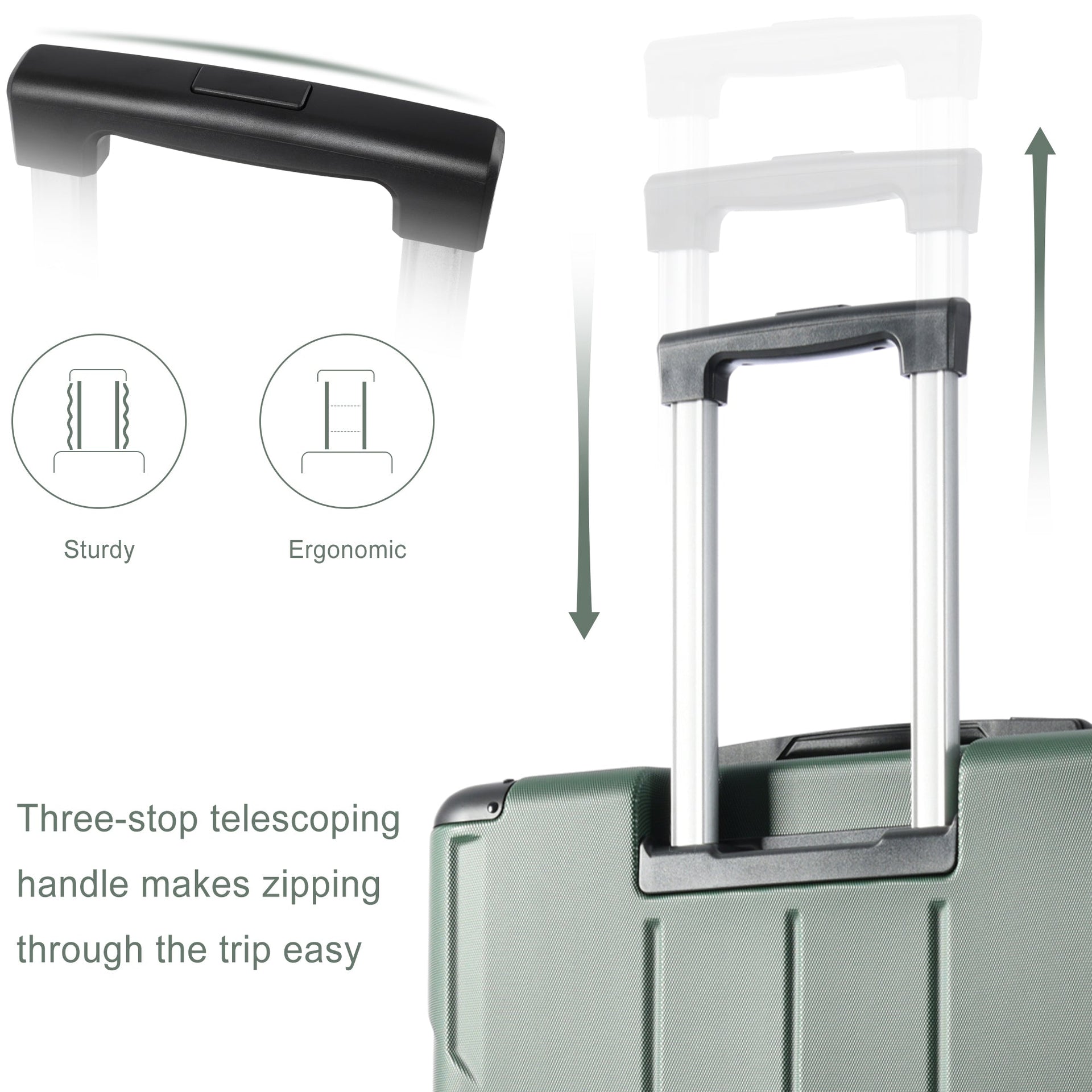 Hardshell Luggage Spinner Suitcase with TSA Lock Lightweight Expandable 28'' (Single Luggage) Green + ABS + 28 Inch