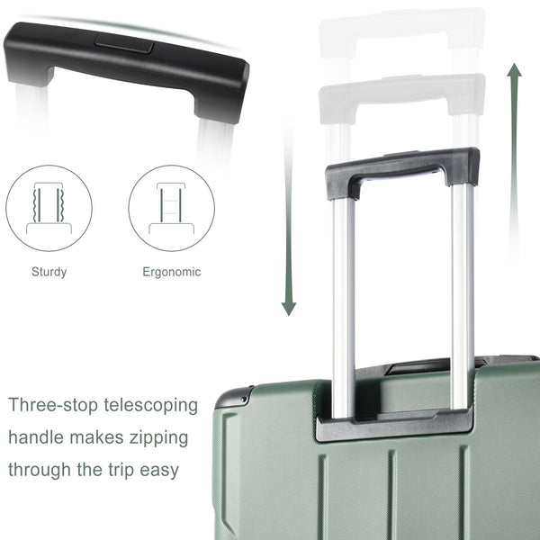 Hardshell Luggage Spinner Suitcase with TSA Lock Lightweight Expandable 28'' (Single Luggage) Green + ABS + 28 Inch