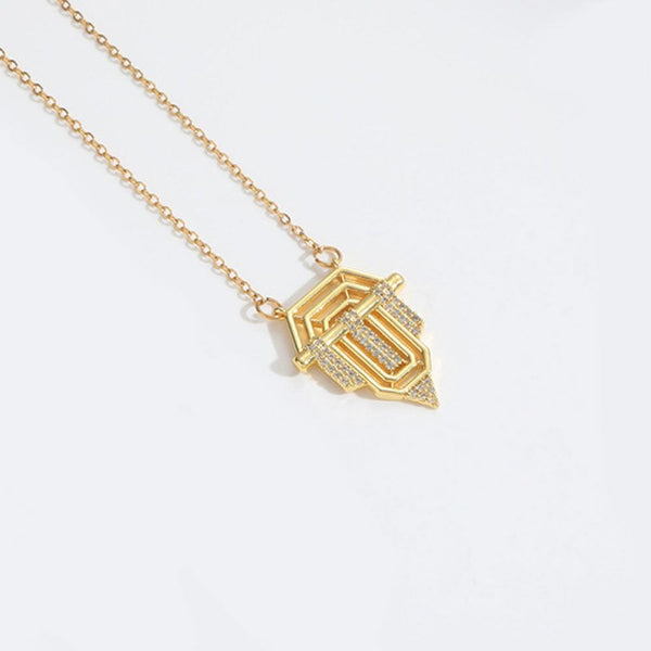 Roman retro flag design pendant necklace for women's collarbone chain