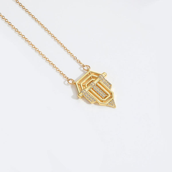 Roman retro flag design pendant necklace for women's collarbone chain