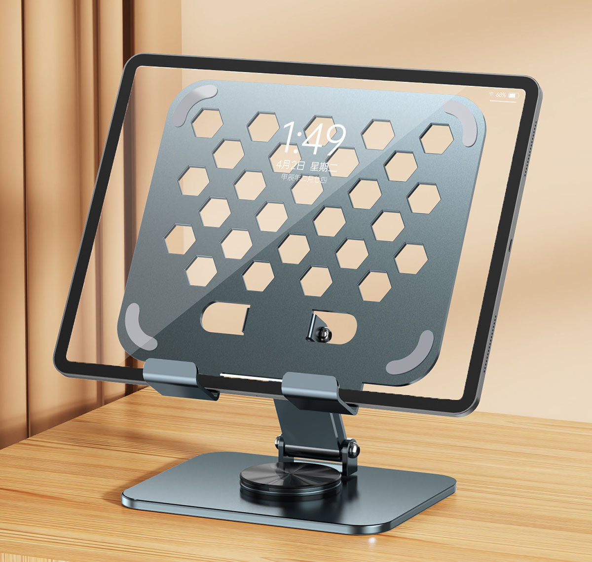 Tablet stand 360 degree rotating folding all metal live streaming learning iPad universal stand for tablets and smartphones