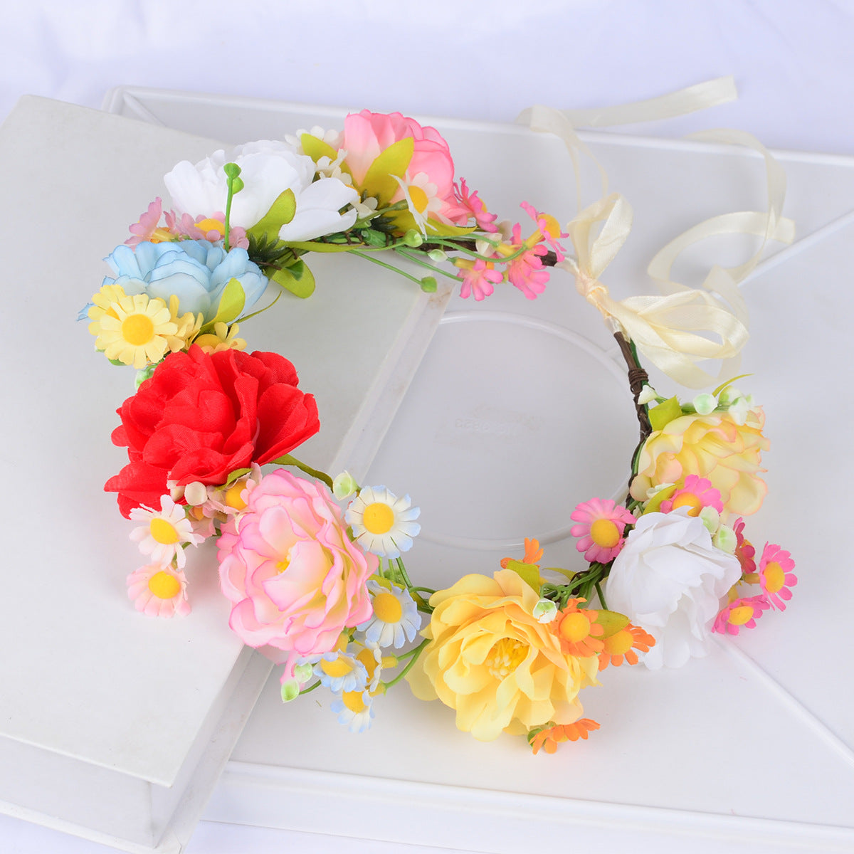 Simulated Chrysanthemum Flower Wreath, Starry Sky, Hibiscus Flower Wreath, Bridal Wedding Photography