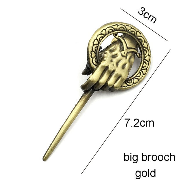 Game of Thrones Song of Ice and Fire Brooch Hand of the King Lapel Inspired Authentic Prop Pin Badge Brooches Movie Jewelry