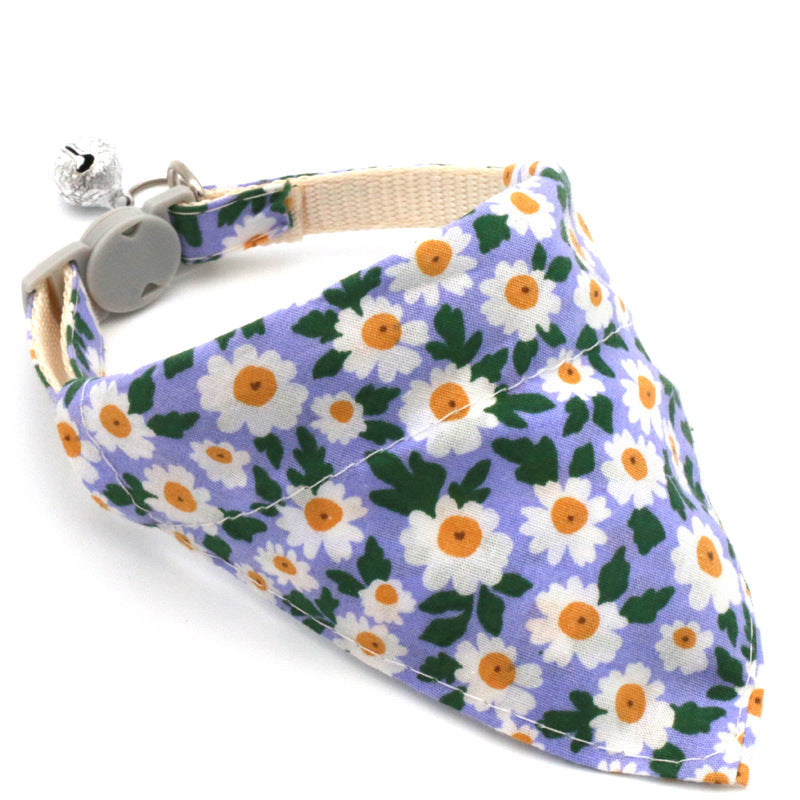 Pet Bandana Pet Collar Daisy Small Floral Sunflower Triangle Scarf for Cats and Dogs