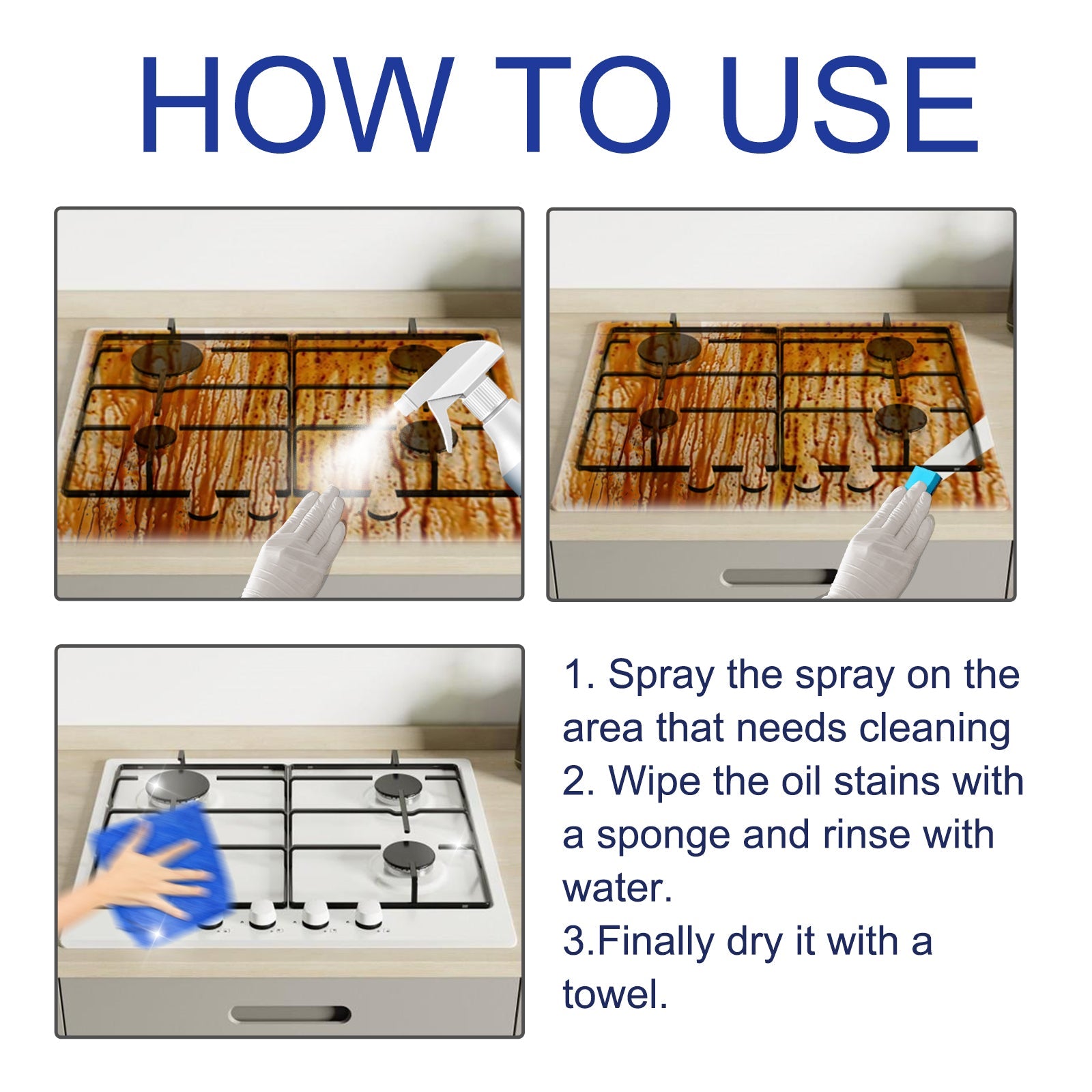 Protective Kitchen Cleaner, Range Hood Kitchenware Heavy Oil Cleaning Strong Decontamination