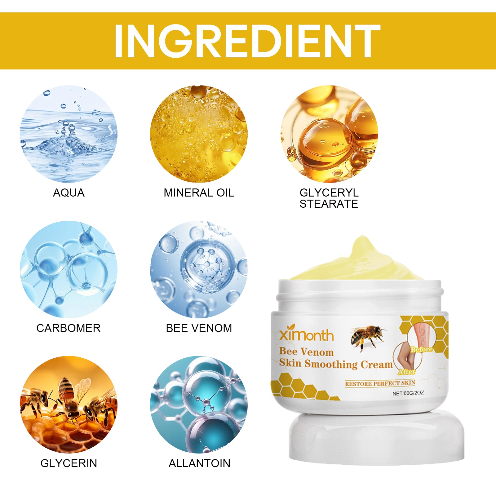 Bee Venom Leg Care Cream Relieves Leg Discomfort, Pamper And Moisturize Skin Body Care Cream