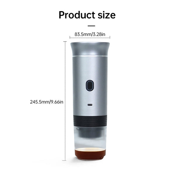 2025 Upgraded 3-in-1 Cordless Coffee Maker - 20Bar Portable for Car/Camping/Home, Capsule/Powder, USB Fast Heat