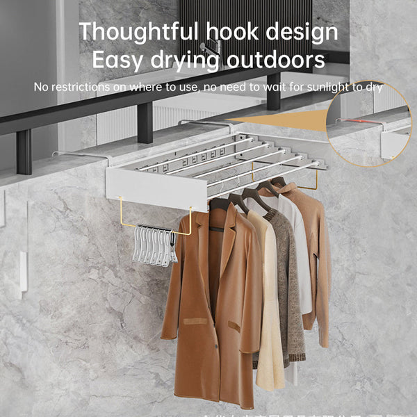 foldable retractable wall clothesline, 30kg, alu, 80/100cm, 5 bars, for bath/balcony.