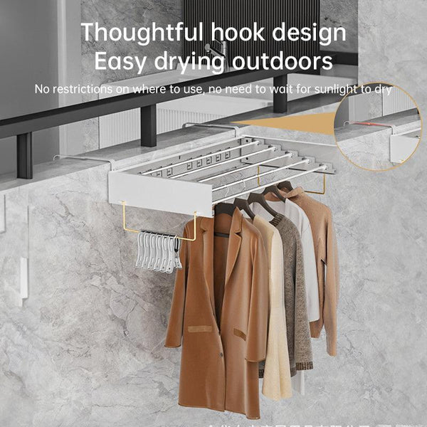 foldable retractable wall clothesline, 30kg, alu, 80/100cm, 5 bars, for bath/balcony.