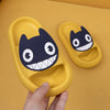 Big-Eyed Black Cat Cartoon Sandals One-Piece Soft Bottom Soft Face Parent-Child Amazon Baby Children's Slippers