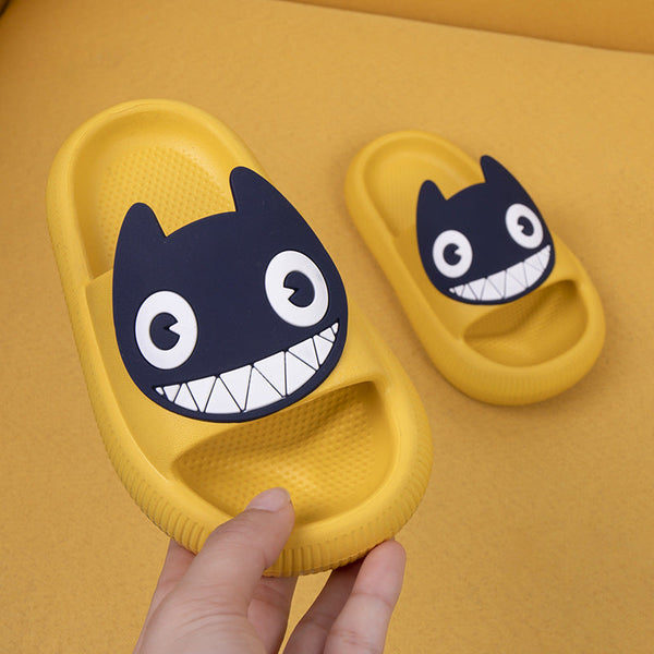 Big-Eyed Black Cat Cartoon Sandals One-Piece Soft Bottom Soft Face Parent-Child Amazon Baby Children's Slippers