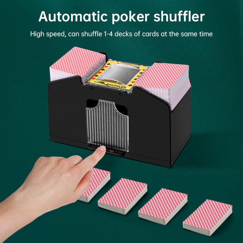 3 - sec Silent ABS Card Shuffler for Games , silent, made of ABS. For poker, board and family games.
