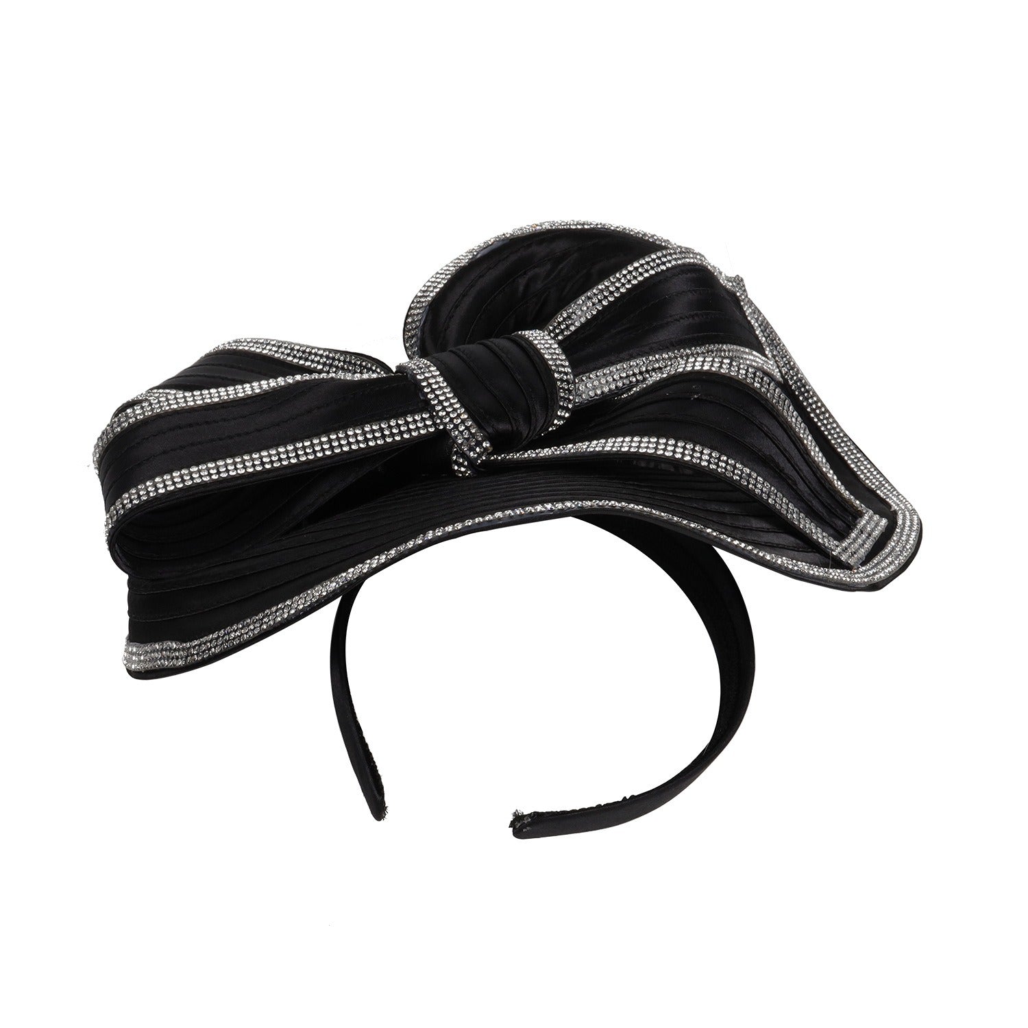 Hemp top hat black white diamond headband